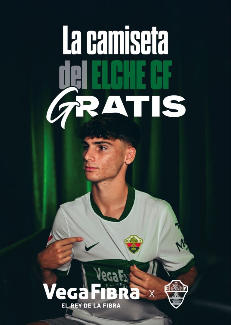 ¡Consigue la camiseta oficial del Elche CF GRATIS con VegaFibra!